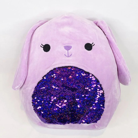 Squishmallow Other - Squishmallow Bubbles Purple Easter Bunny Sequin Belly 10in Plush 2021